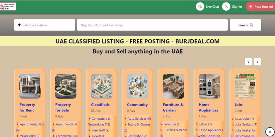 BurjDeal – UAE Classifieds | Post Free eClassifieds Ads in UAE
