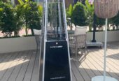 Quartz tube pyramid patio heater with electric ignition (black)