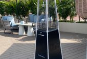 Quartz tube pyramid patio heater with electric ignition (black)