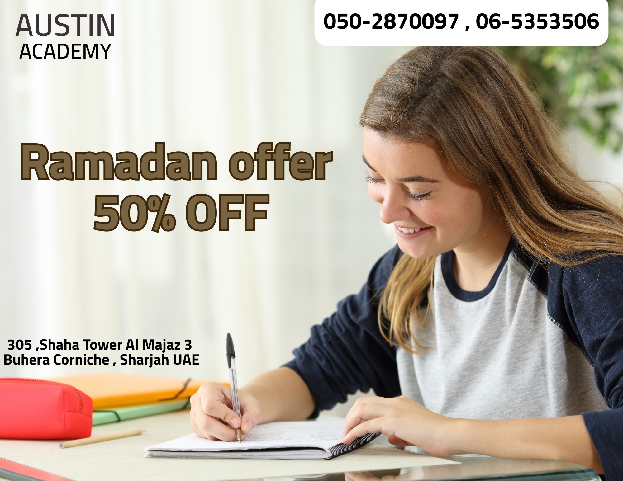 Tuitions in Sharjah with special RAMADAN offer. 0502870097