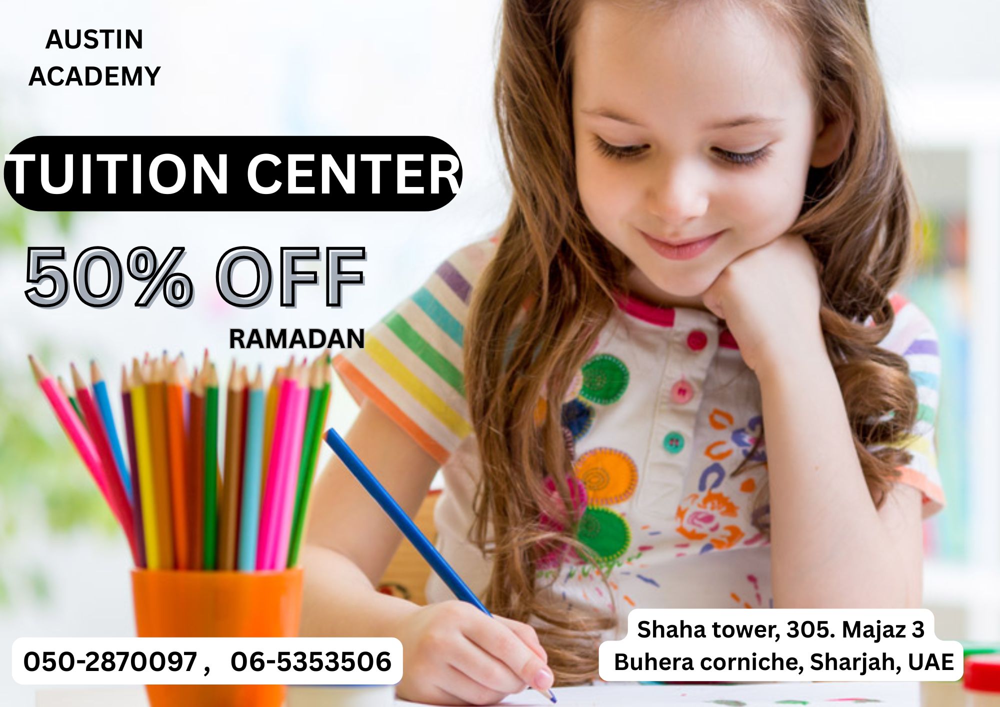 Tuitions in Sharjah with Transportation. RAMADAN OFFER. 0502870097