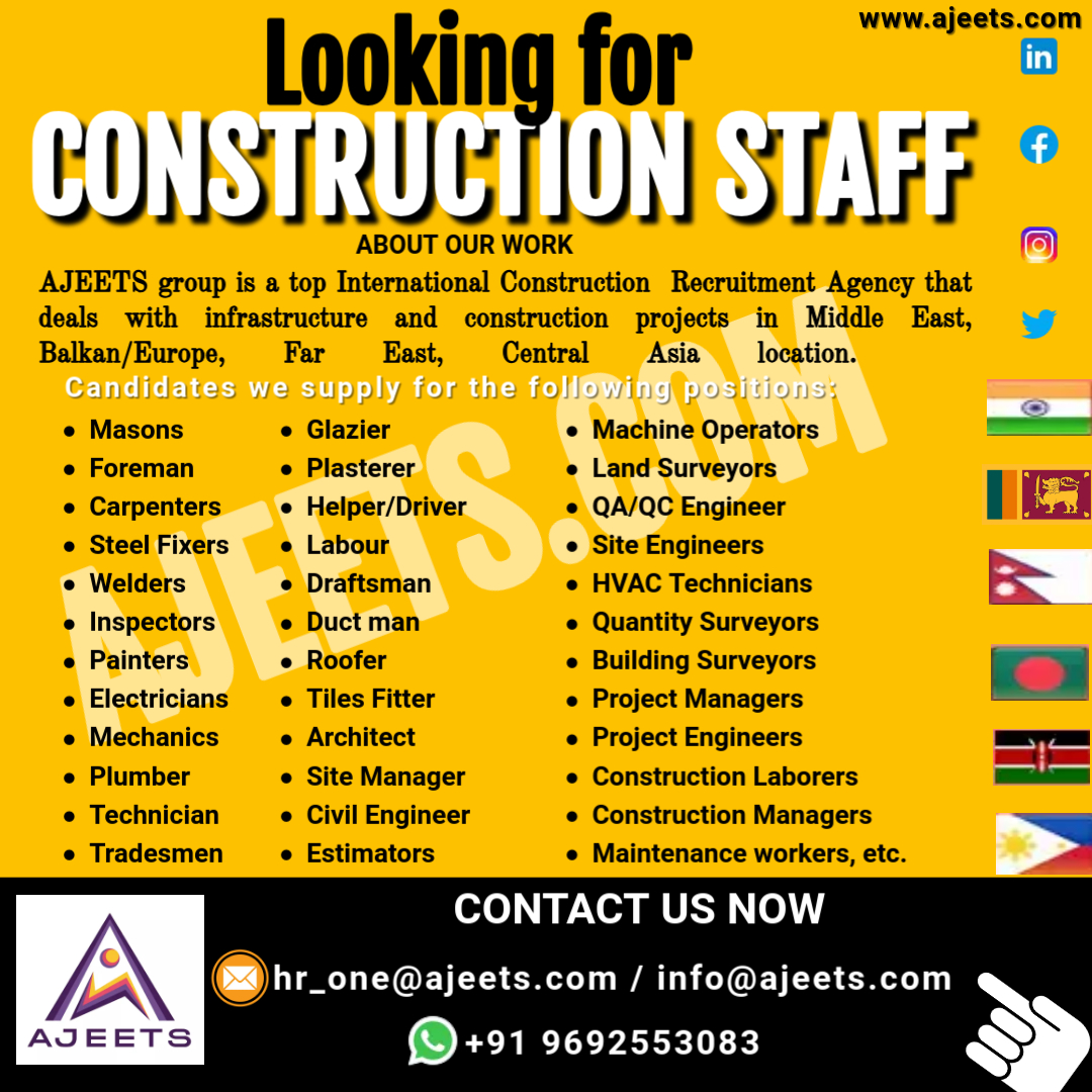 Hire Skilled Construction Workers for Gulf Projects with AJEETS