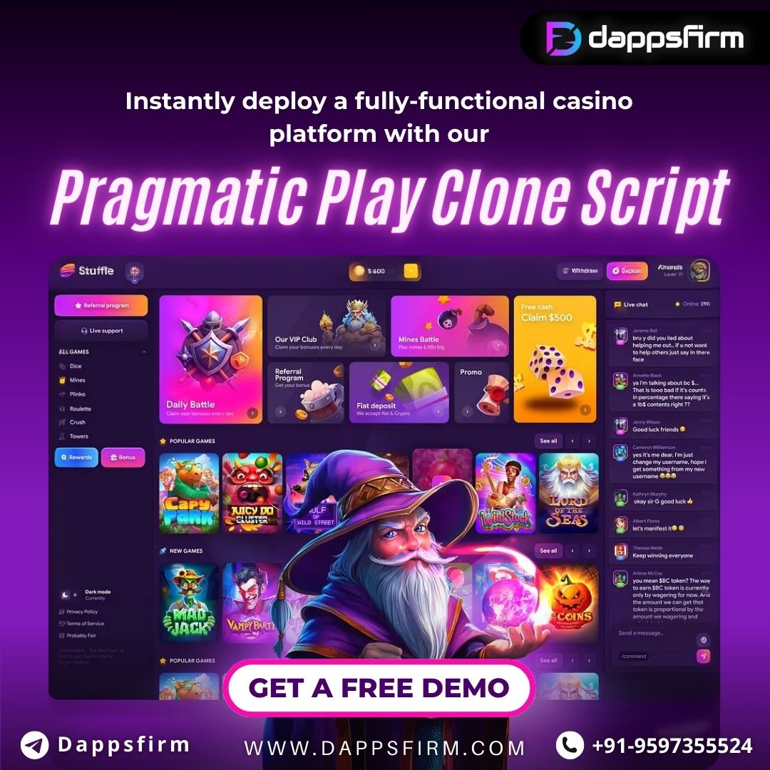 Start your own casino platform today with our Pragmatic Play Clone Script!