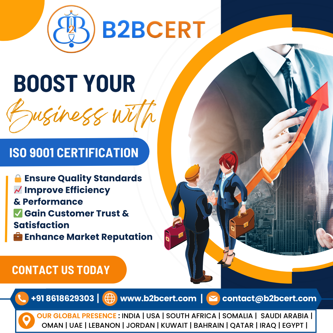 Get ISO 9001 Certification in USA with B2BCERT Support
