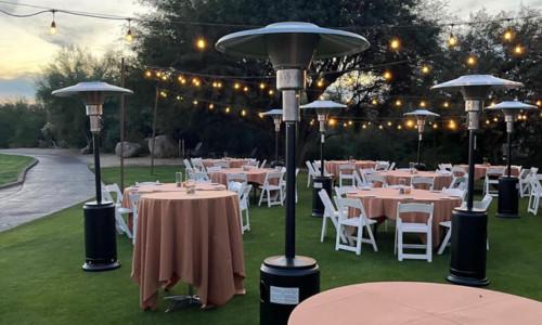 Warm Up Your Outdoors! Pyramid Patio Heater Rentals & Sales