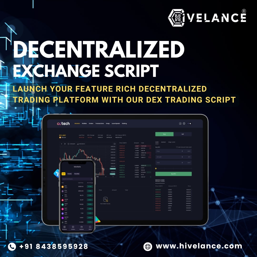 DEX Exchange Script – Launch Your DEX Platform with Hivelance in 2026.